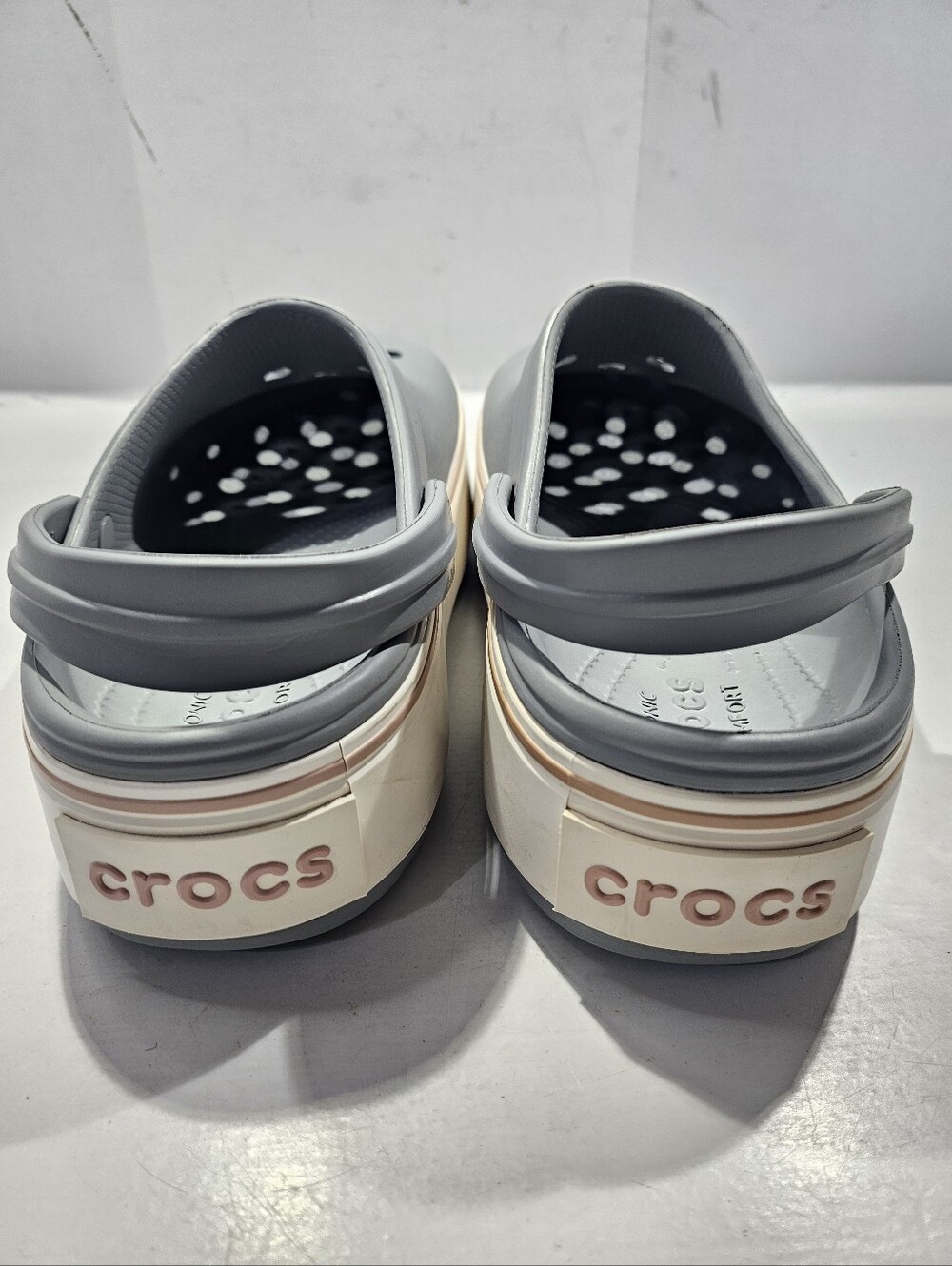 CROCS CROCBAND PLATFORM CLOG UNISEX SANDALS J/M6 & W8 LIGHT GREY - Picture 4 of 13